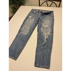 Hollister Skinny Size 1 Waist 25 Bottom Up Blue Ripped Jeans Type Style
